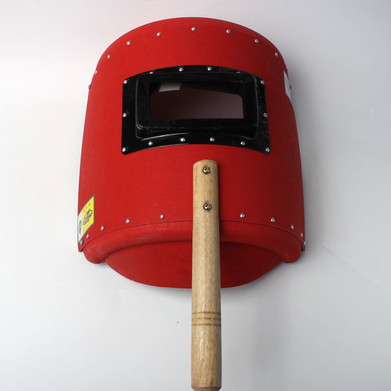 电焊面罩红钢纸板手把帽子焊工面具加厚防火星焊接氩弧焊防护包邮