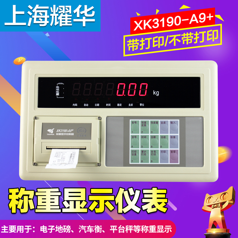 上海耀华XK3190-A9+P仪表称重显示器A9打印仪表电子秤地磅仪表