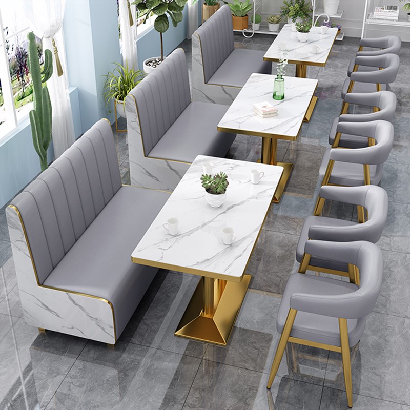 定制西茶餐厅卡座桌椅组合简约奶茶汉堡火锅小吃饭店靠墙沙发商用