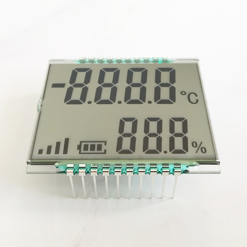 双排8字段式液晶屏TN段码lcd屏温湿度液晶显示屏QYT12429可用1621