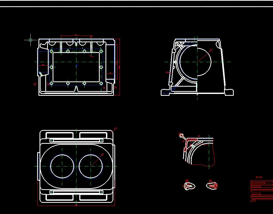 压缩机箱体加工工艺及夹具设计2D图机械CAD素材