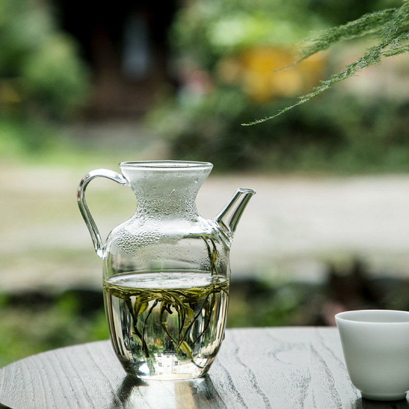 日式高硼硅耐热玻璃茶壶小号绿茶花茶壶仿宋执壶公道杯泡茶带滤网