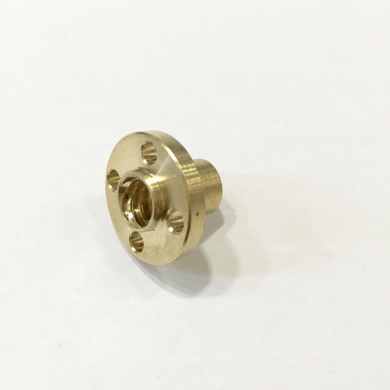 T8丝杆螺母8mm螺纹孔直线电机配件铜制圆形4位安装孔电机丝杆螺母