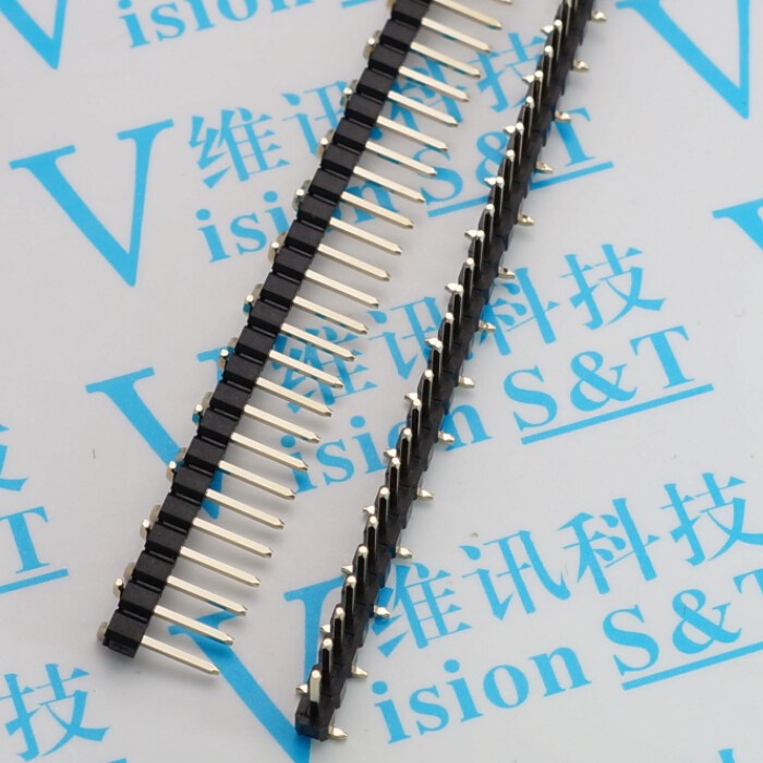 1.27mm 单排针 排针 插针 SMD 贴片1*40P 镀金 单塑 1X40PIN错位