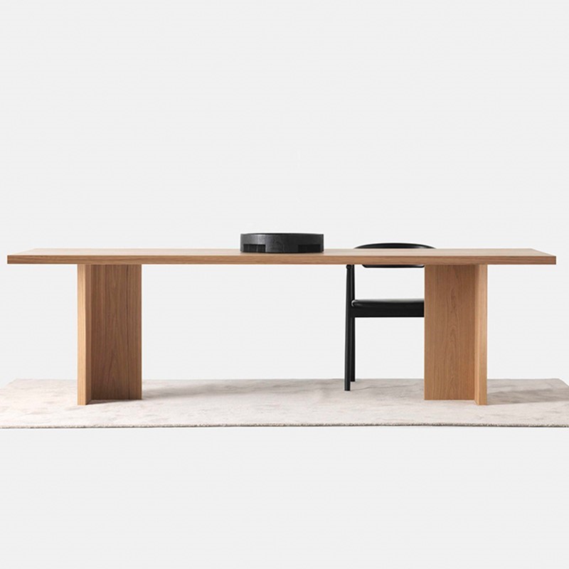 北欧实木会议桌简约原木办公桌长方形设计师工作台家用餐桌长条桌