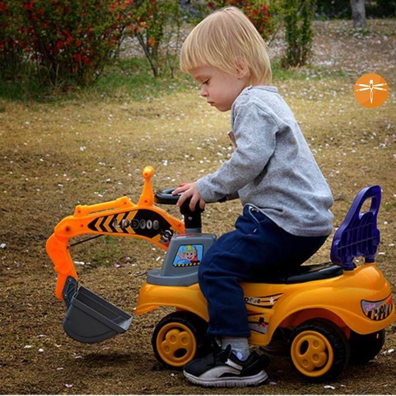 儿童拖拉机玩具车可坐人农用手扶脚踩滑行大号电动可以骑的挖掘机