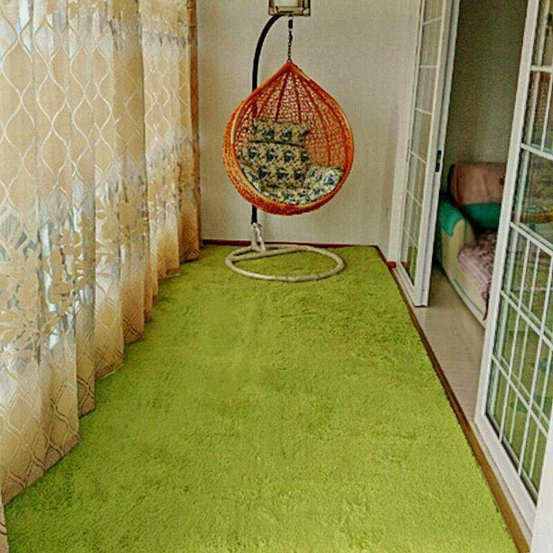 阳台地毯大面积房间绿色卧室满铺垫子床下地垫长方形装饰毛毯家用