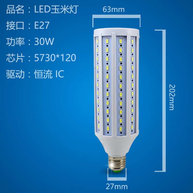 LED玉米灯d节能灯泡E27螺口10W30W60W80W大功率超亮白光暖光灯
