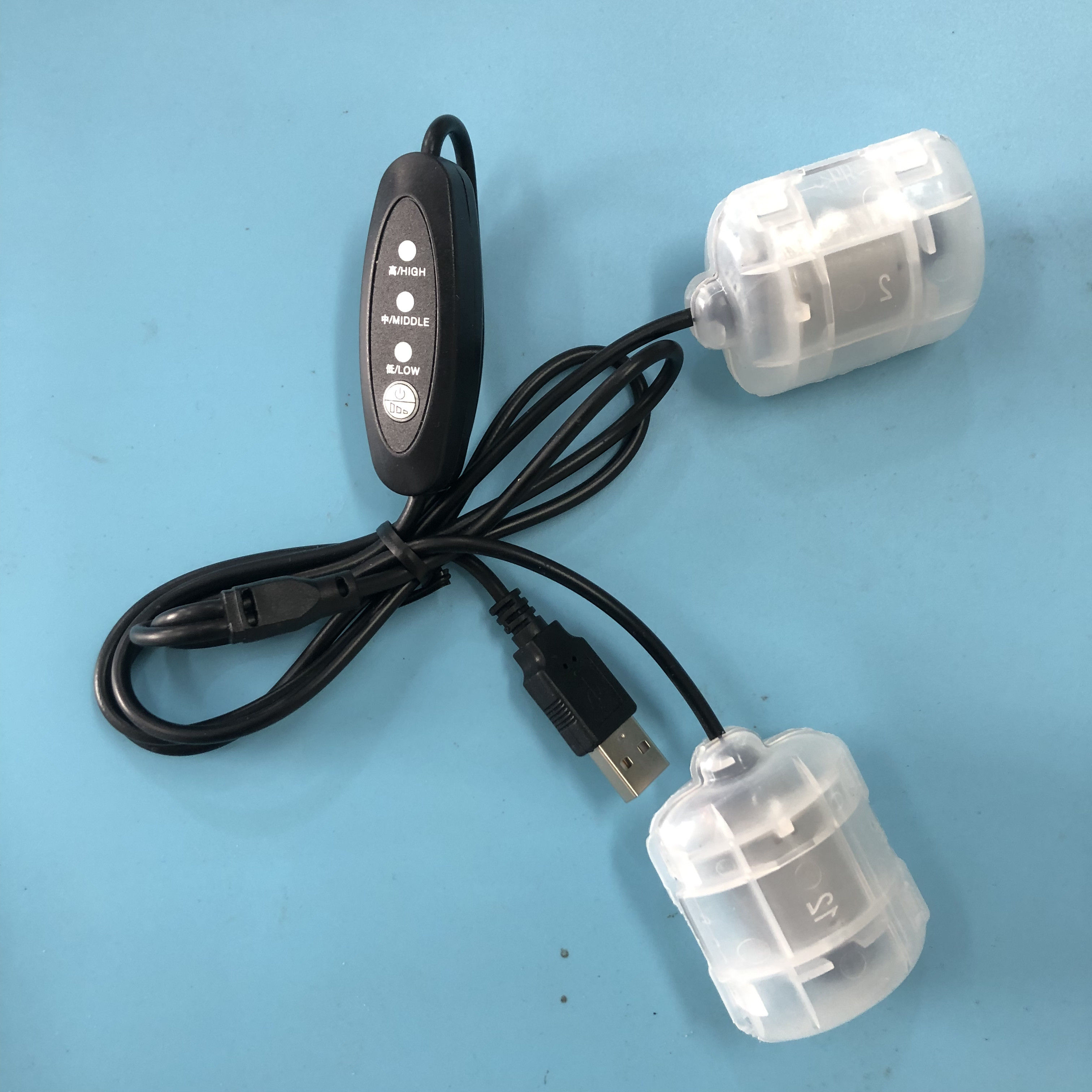 厂家新品 USB三档调速振动马达 一拖二 按摩枕腰靠座垫震动器配件