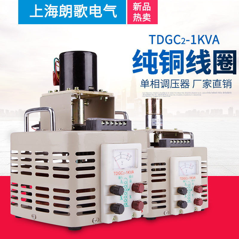 朗歌单相电动调压器TEDGC2-1KVA纯铜交流电源250V可调变压器300V