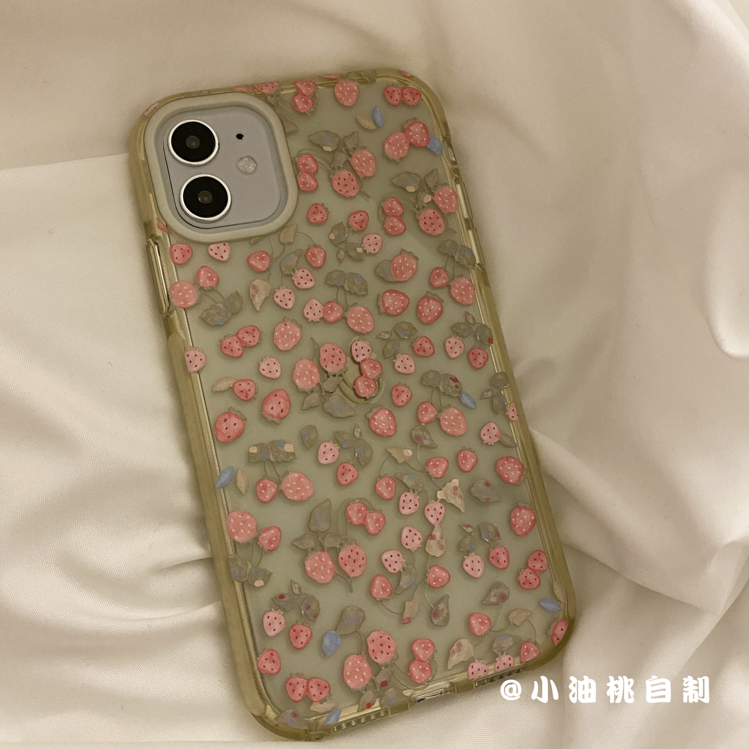 油桃日记小油桃自制草莓15适用iphone13promax苹果14手机壳清新12