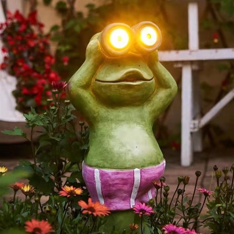 太阳能青蛙灯户外庭院动物摆件花园院子装饰灯景观布置防水小夜灯
