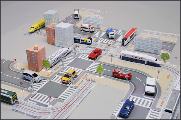 儿童手工作业 折纸DIY拼装立体3D纸质模型城市街道交通马路场景
