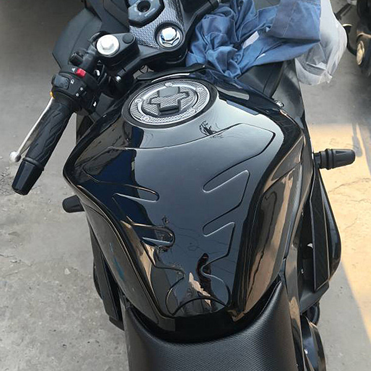 适用于铃木摩托车改装鱼骨贴GSX250R油箱贴加厚保护防刮纯黑软胶/