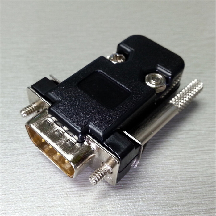 优质DB9PIN装配长螺丝黑色外壳 RS232串口 VGA HDB15 2W2 2V2塑壳