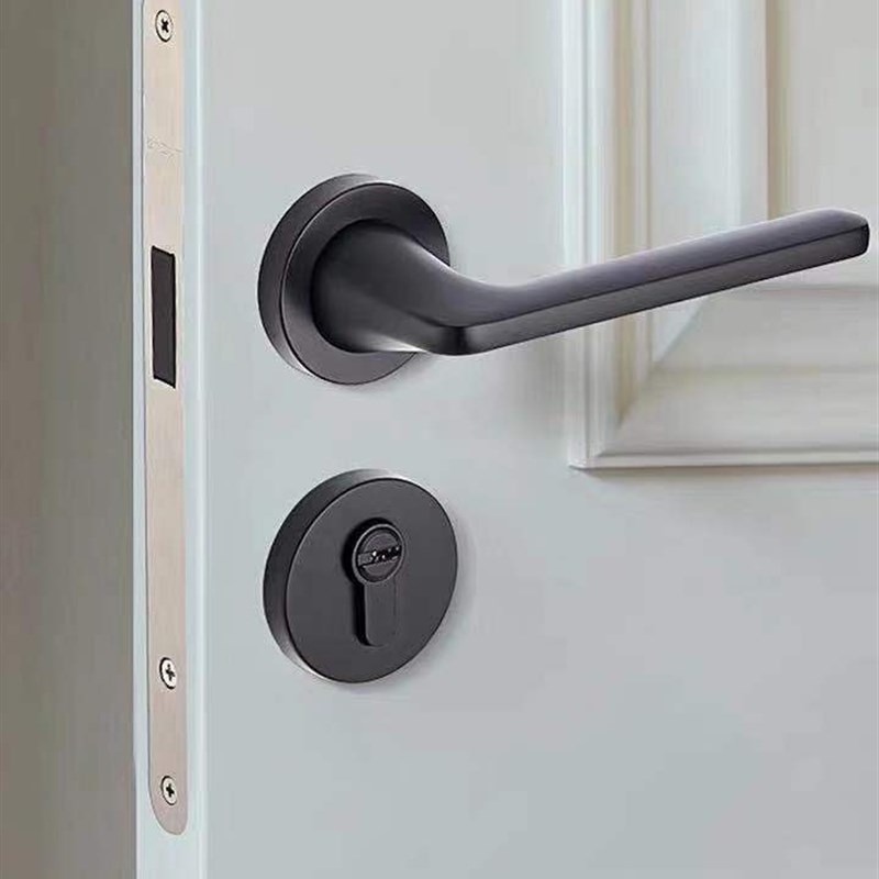 推荐TATA尼克木门锁具PVD金色静音磁吸门锁黑色美式卧室内房门锁