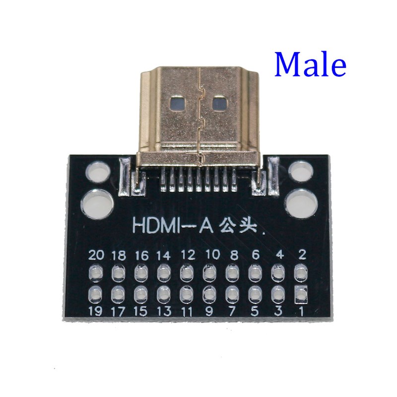 HDMI测试公母座19Pin连接器镀金带PCB板公母座排针转接板测试板