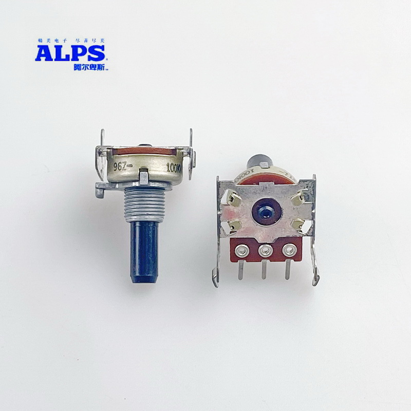 日本ALPS R161型单联W100K带中心定位音响功放音箱音量平衡电位器