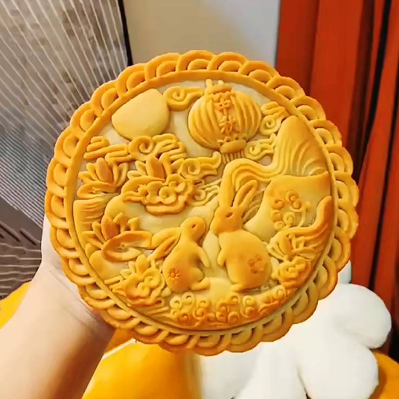 500g芋泥麻薯黄金大饼大月饼模具手压式广式传统月饼压模模型印具