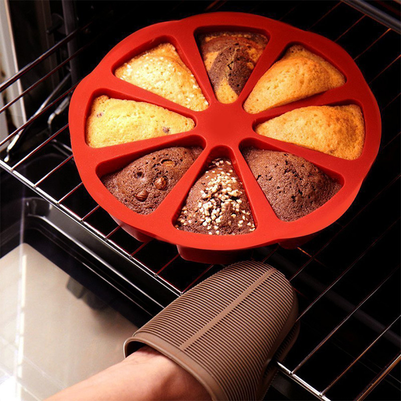 芸枫烘培工具食品级硅胶蛋糕模8孔加厚不粘8分司康蛋糕模具披萨盘