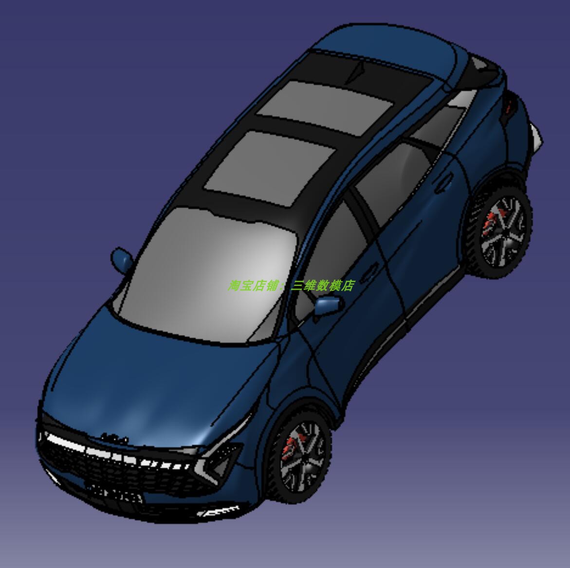 韩起亚SUV混合动力汽车门3D三维几何数模型内外饰双叉臂悬挂转向