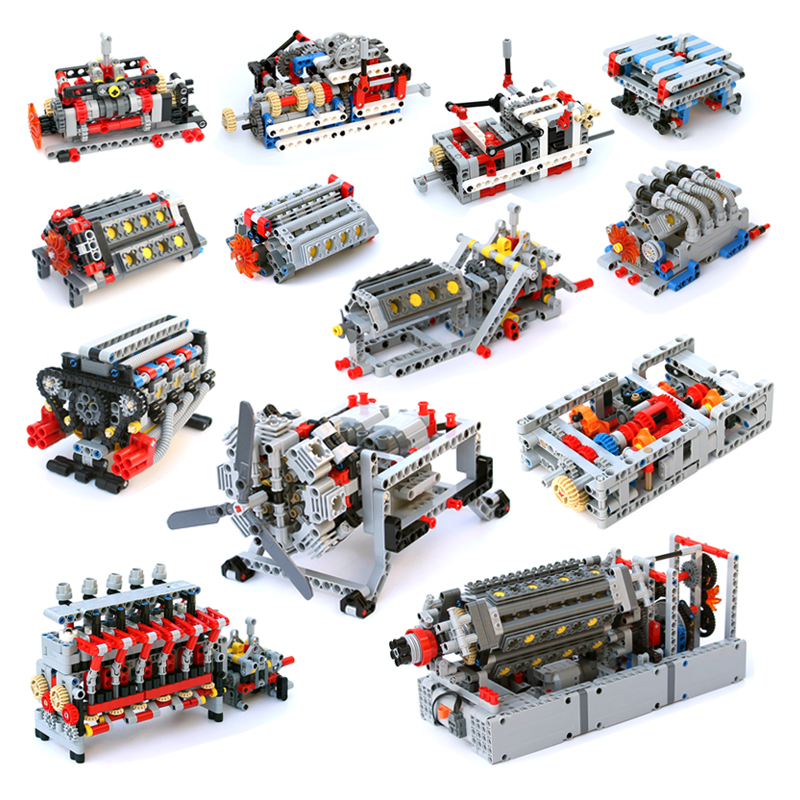 兼容乐高积木引擎发动机变速箱电动齿轮机械组模型科技拼装马达MO