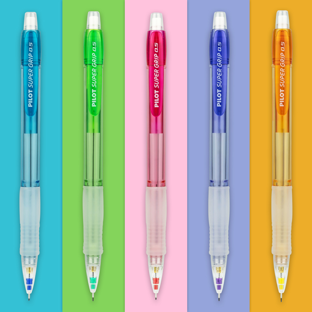 日本百乐/PILOT H-185N 彩色透明活动铅笔0.5芯笔嘴可伸缩自动铅笔限定款小学生绘画无毒写不断的可爱少女心