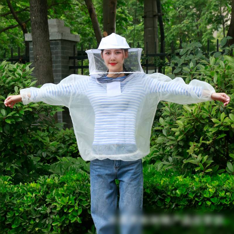 防蜂服蜂衣半身上衣透气全套养蜂防护服蜂帽面罩蜜蜂专用衣服工具