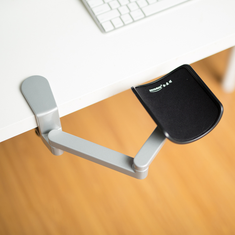 铝合金电脑手托架手臂支架肘托鼠标键盘护腕垫办公桌延长板免打孔