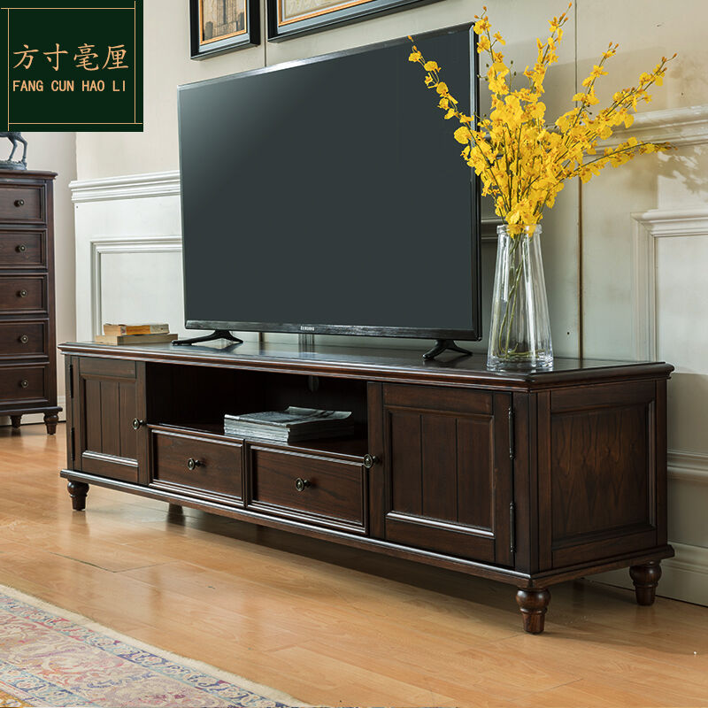 方寸毫厘电视柜实木电视柜美式乡村实木电视柜可选成套客厅家具整