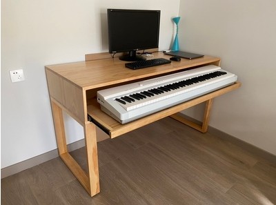 实木琴桌工作室电钢实木工作台实木录音棚电子琴琴桌琴架键盘桌子