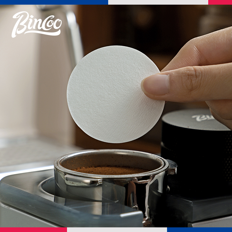 Bincoo意式咖啡机手柄圆形粉碗专用滤纸摩卡壶58mm通用100片过滤