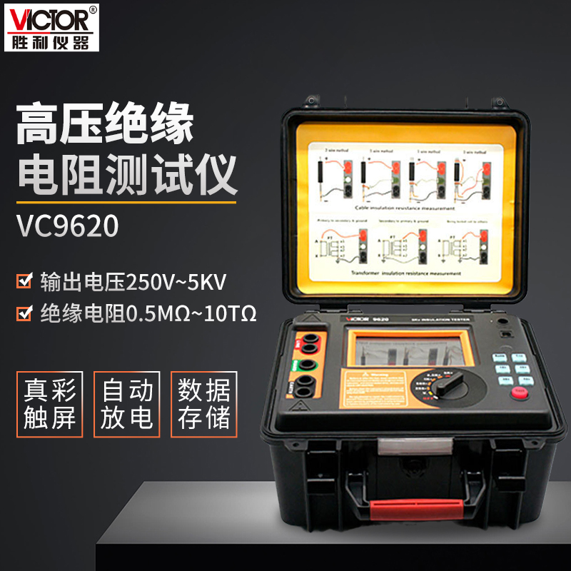 VICTOR胜利仪器高性能高压绝缘电阻测试仪 电容电压测量仪VC9620