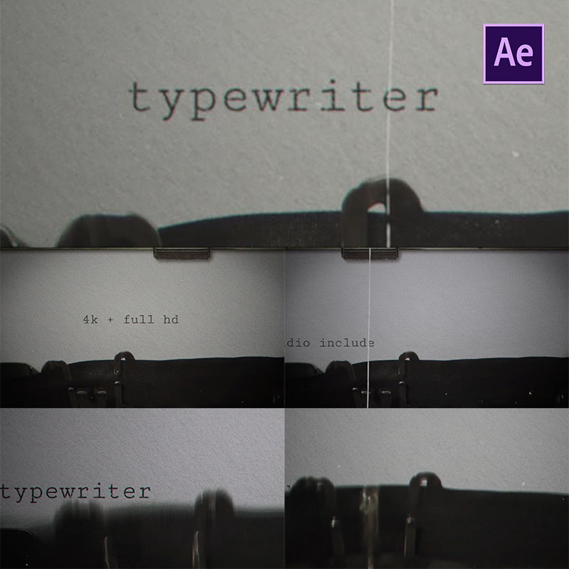 AE模板-复古电影风格古董机器老式打字机文字标题特效动画开场