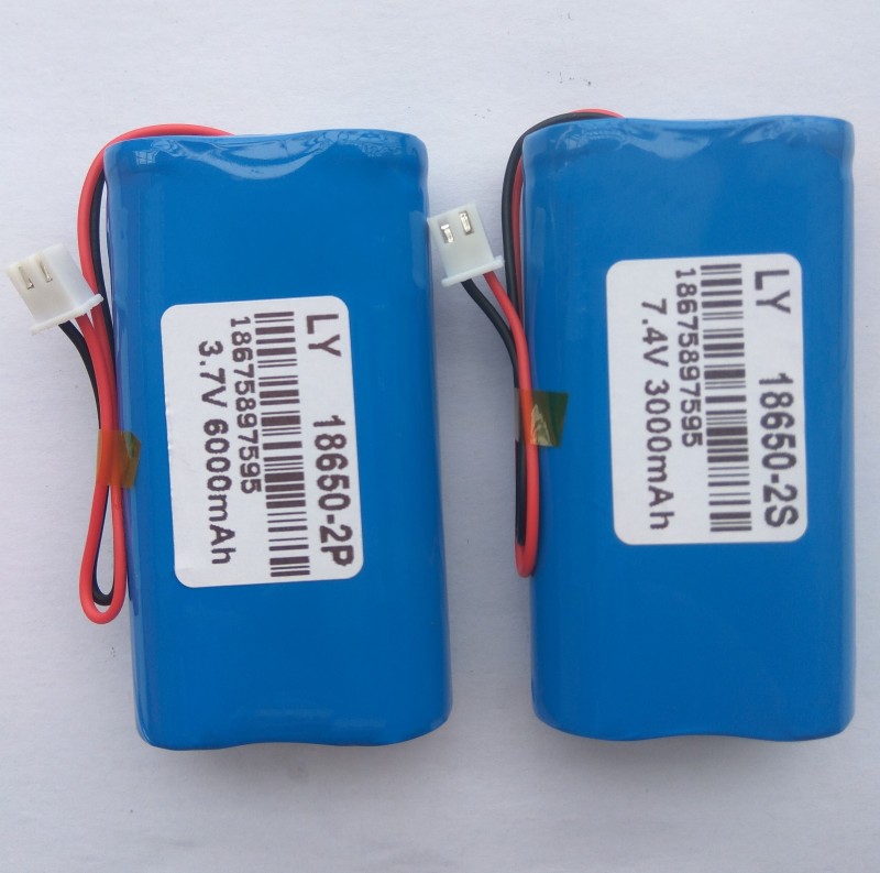 7.4v锂电池组h18650扩音器看戏机唱戏机3.7v大容量可充电带保护板