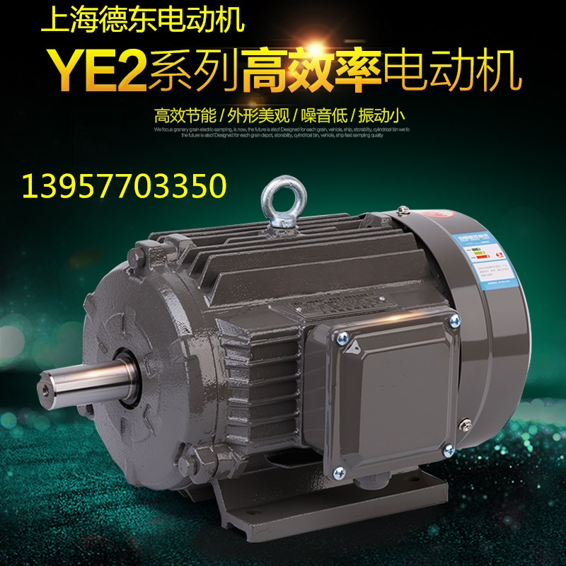 上海德东三相异步电动机 YE3-0.37KW-18.5KW 国标 铜芯 铁壳 交流