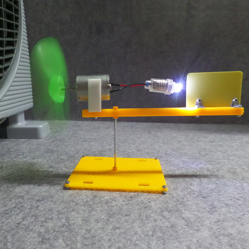 迷尔微型风力发电机模型 可随风向旋转 小型拼装组装科教益智玩具