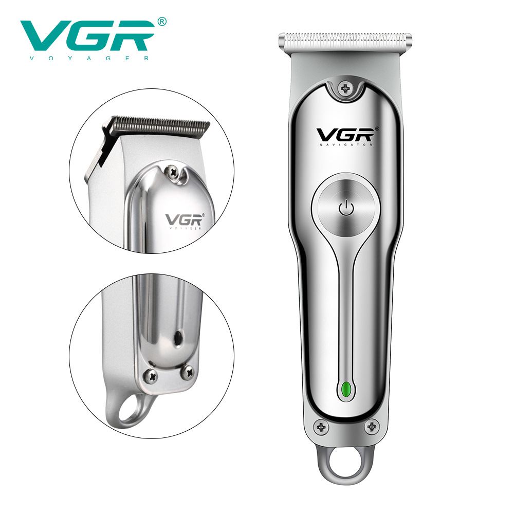 vgr跨境新款理发剪雕刻金属电推剪0刀头电动推子油头理发器V-071