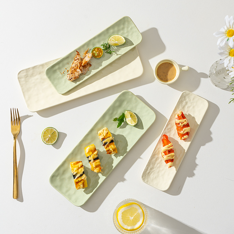 日式创意长方形陶瓷盘子牛排盘碟子西餐盘寿司盘鱼盘菜盘家用餐具