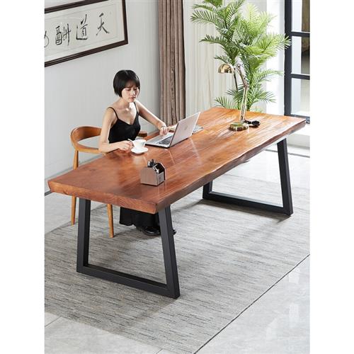 实木电脑桌书桌长方形桌子家用办公室工作台学习写字桌 长180cm*