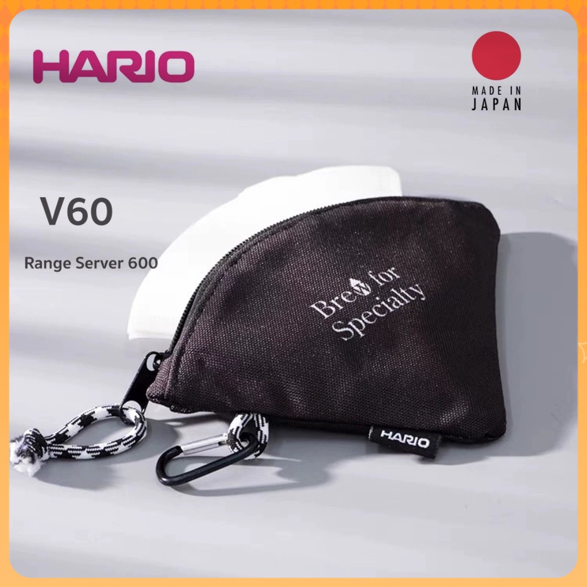 HARIO手冲咖啡滤纸收纳包V60 01号户外便携挂绳式防尘过滤纸袋