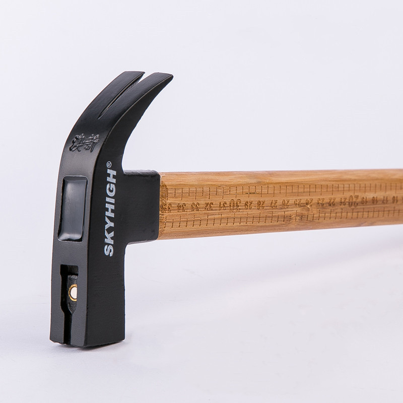 锤子工具澳新羊角锤木工建筑方头麻面竹柄高碳钢支模带磁榔头奥新