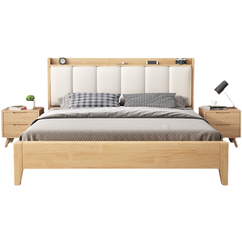 新品全实木床高箱储物箱体北欧双人床小户型现代简约1.5米1.8主卧