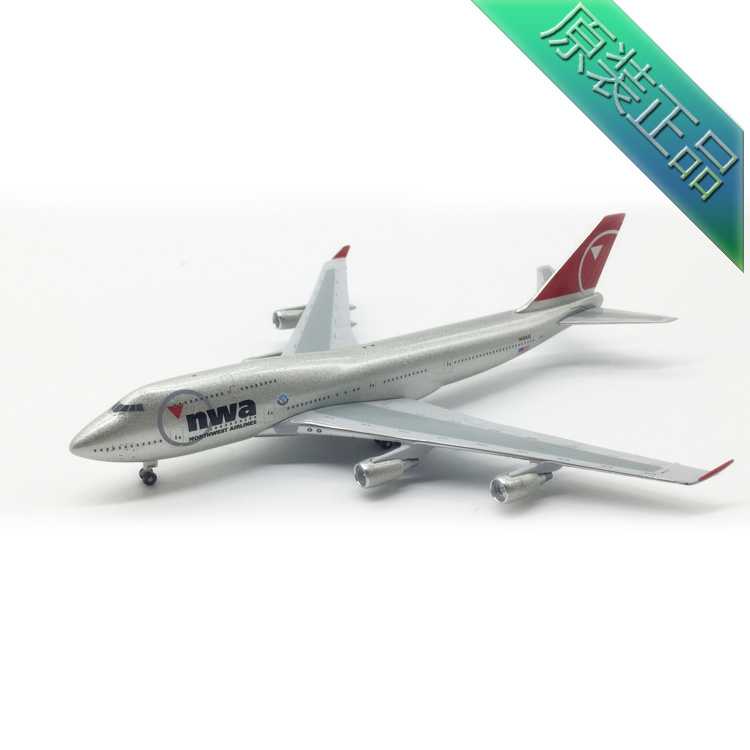 高档1:400Geminijets美国西北航空747-400合金飞机模型客机