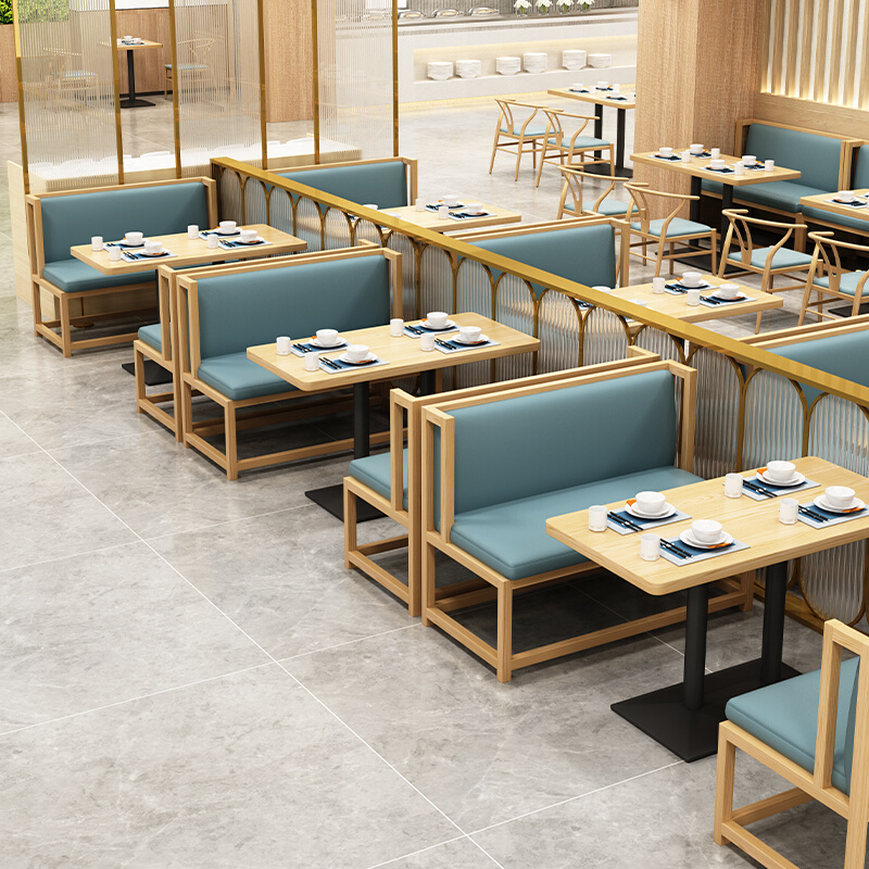 定制餐厅铁艺靠墙卡座沙发商用饭店烤鱼店火锅店桌椅组合餐饮家具