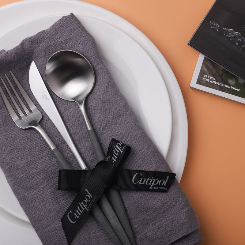 葡萄牙cutipolGOA灰银家用西餐具刀叉勺筷子套装送礼不锈钢牛排刀