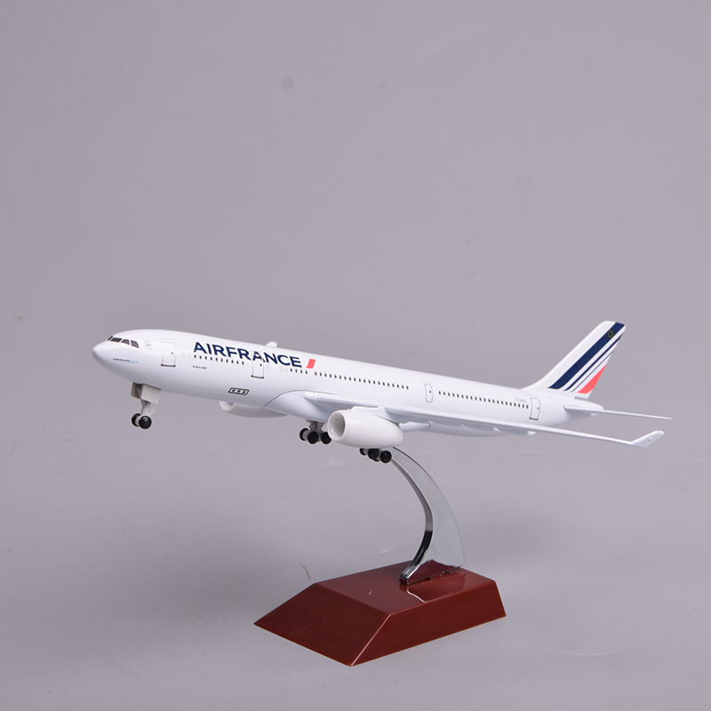 飞机模型空客A330法航锌合金静物摆件20cm法国航空办公室金属模型