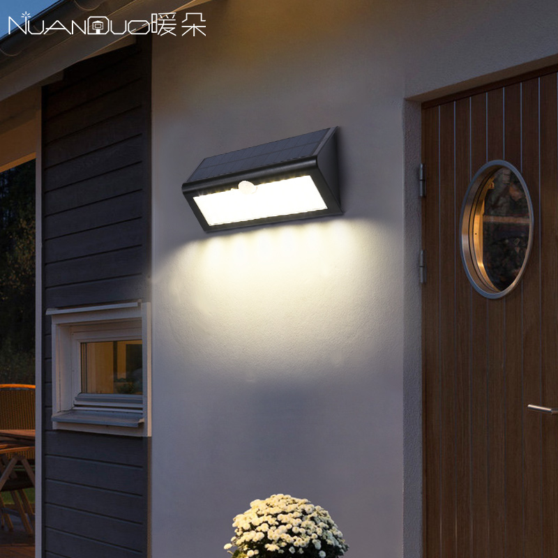 太阳能户外庭院灯超亮家用人体感应路灯室外防水照明阳台LED壁灯