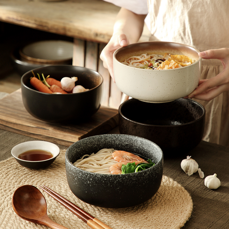 创意学生泡面碗日式餐具套装大号拉面碗陶瓷碗高级感面条碗汤面碗
