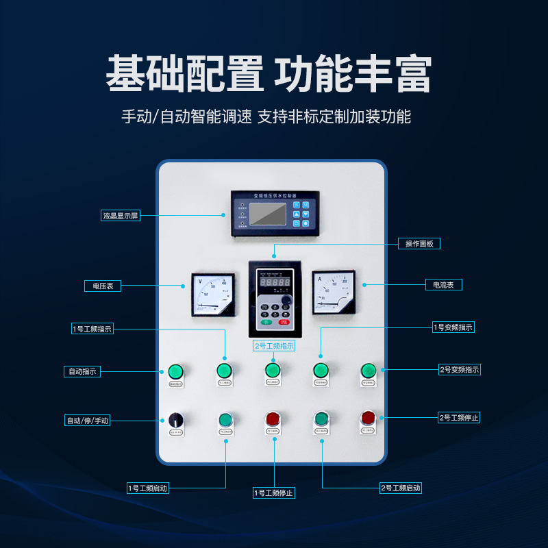 西川三相变频器380Vm1.5KW5.5KW恒压供水控制柜无线液位水位变频